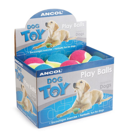 Ancol Mega Tennis Balls Assorted 10cm Display Box